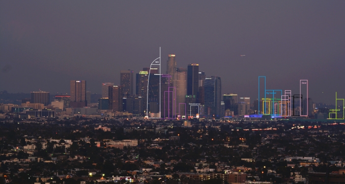 Downtown La Skyline From A Cafe Downtown La Skyline From A Cafe